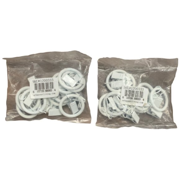 Curtain Drapery Rings with Clips and Eyelets - 1" - Picture 2 of 2